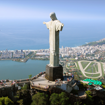 Vista aera del Cristo Redentore e Rio de Janeiro