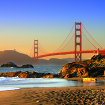 Vista dalla spiaggia del Golden Gate
