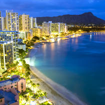 Spiaggia Waikiki nelle Hawaii