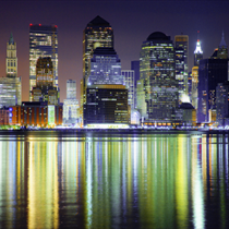 Skyline di New York con riflessi