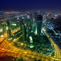 Panorama notturno a Dubai