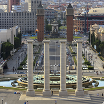 Visuale della piazza a Barcellona