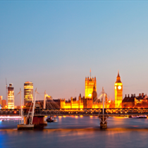 Monumenti di Londra in notturna