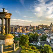 Vista da Calton Hill al sorgere del sole