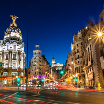 Gran Via a Madrid di notte