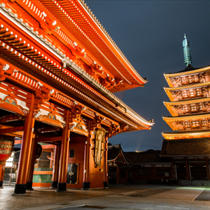 Sensoji temple di notte a Pechino