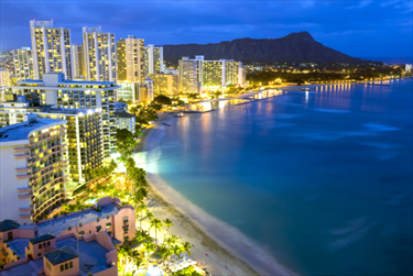 Spiaggia Waikiki nelle Hawaii