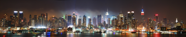 Panorama notturno di New York