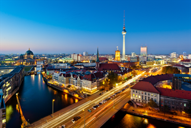 Vista di Berlino su Alexanderplatz