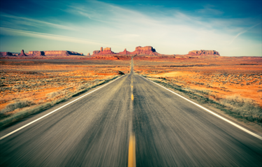 Strada nella Monument Valley