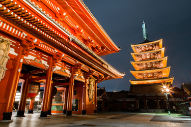 Sensoji temple di notte a Pechino