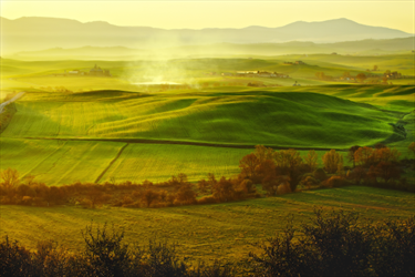 Panorama mattiniero in Toascana